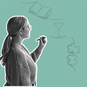 Buch schreiben, Frau plant ein Buch-Projekt